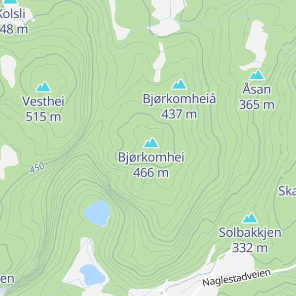 Map of Revsdalsfjellet