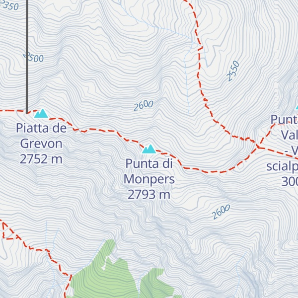 Map of Punta di Monpers