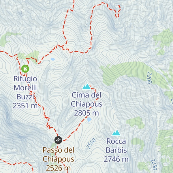 Map of Cima del Chiapous