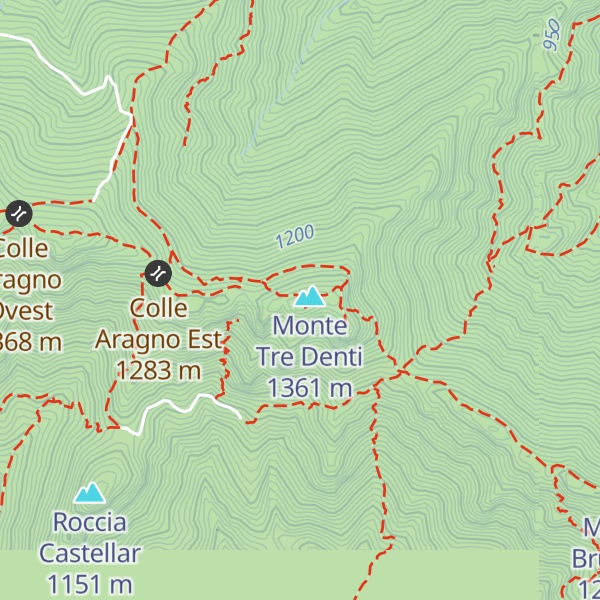 Map of Monte Tre Denti occidentale