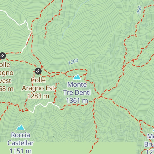 Map of Monte Tre Denti