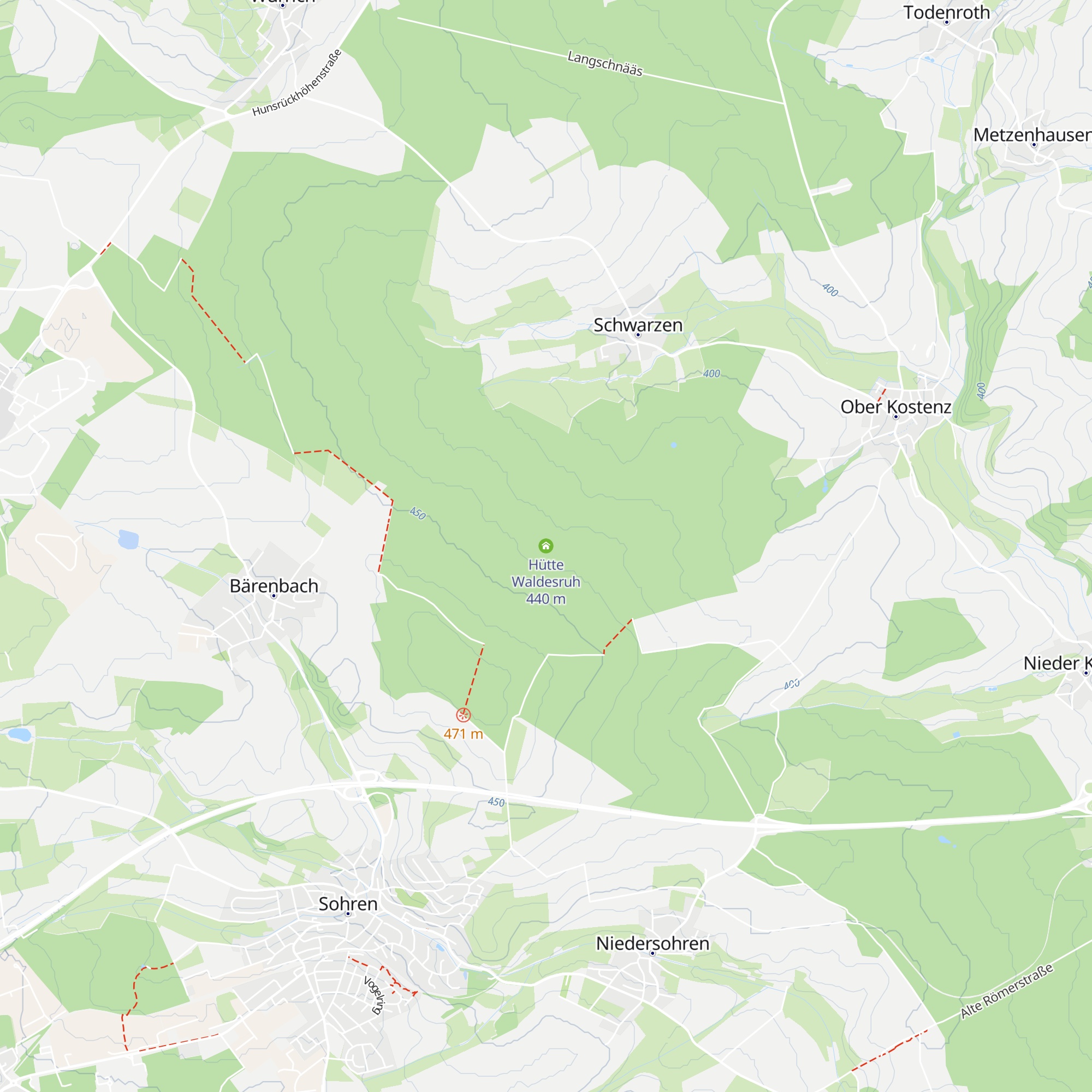 Hütte Waldesruh map
