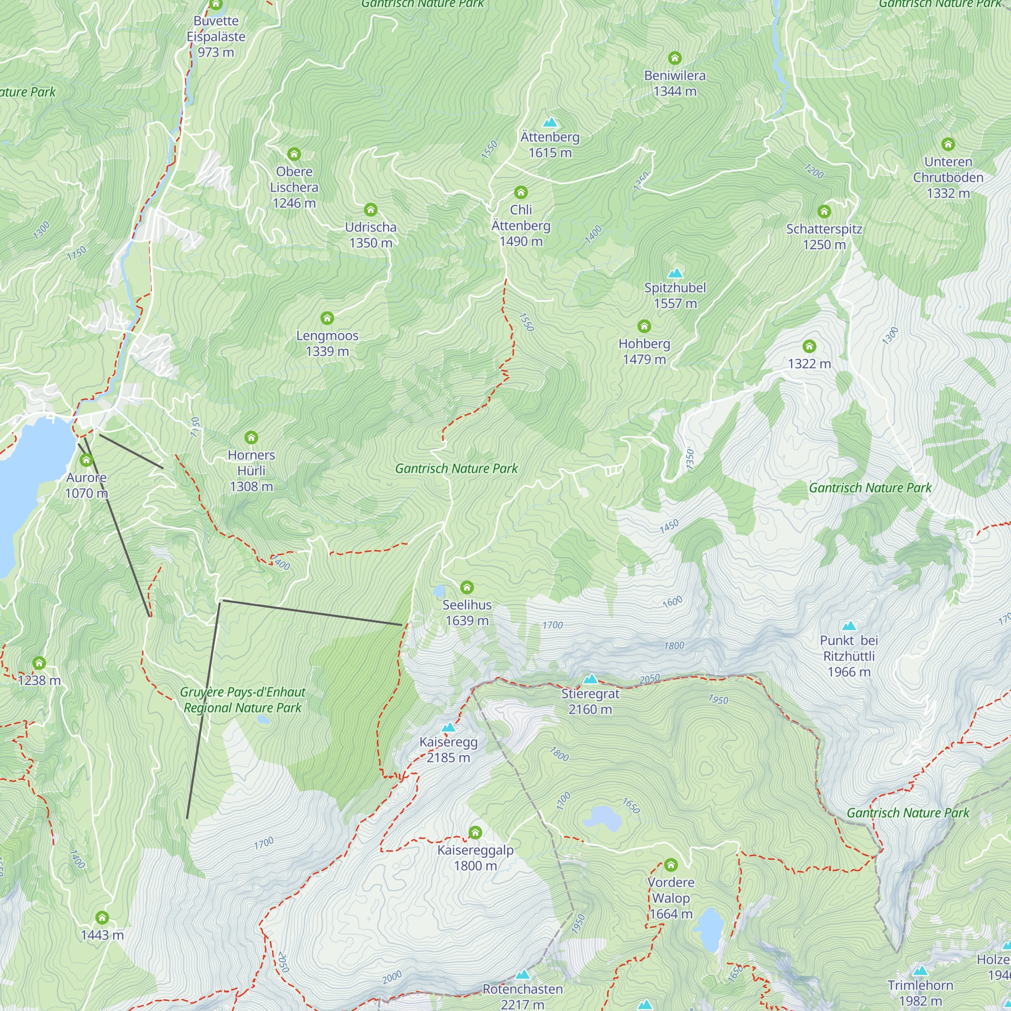 Mittler Geissalp map