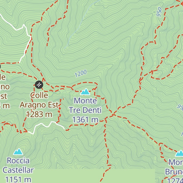 Map of Monte Tre Denti orientale