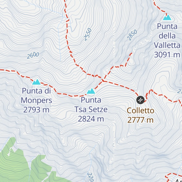 Map of Punta Tsa Setze