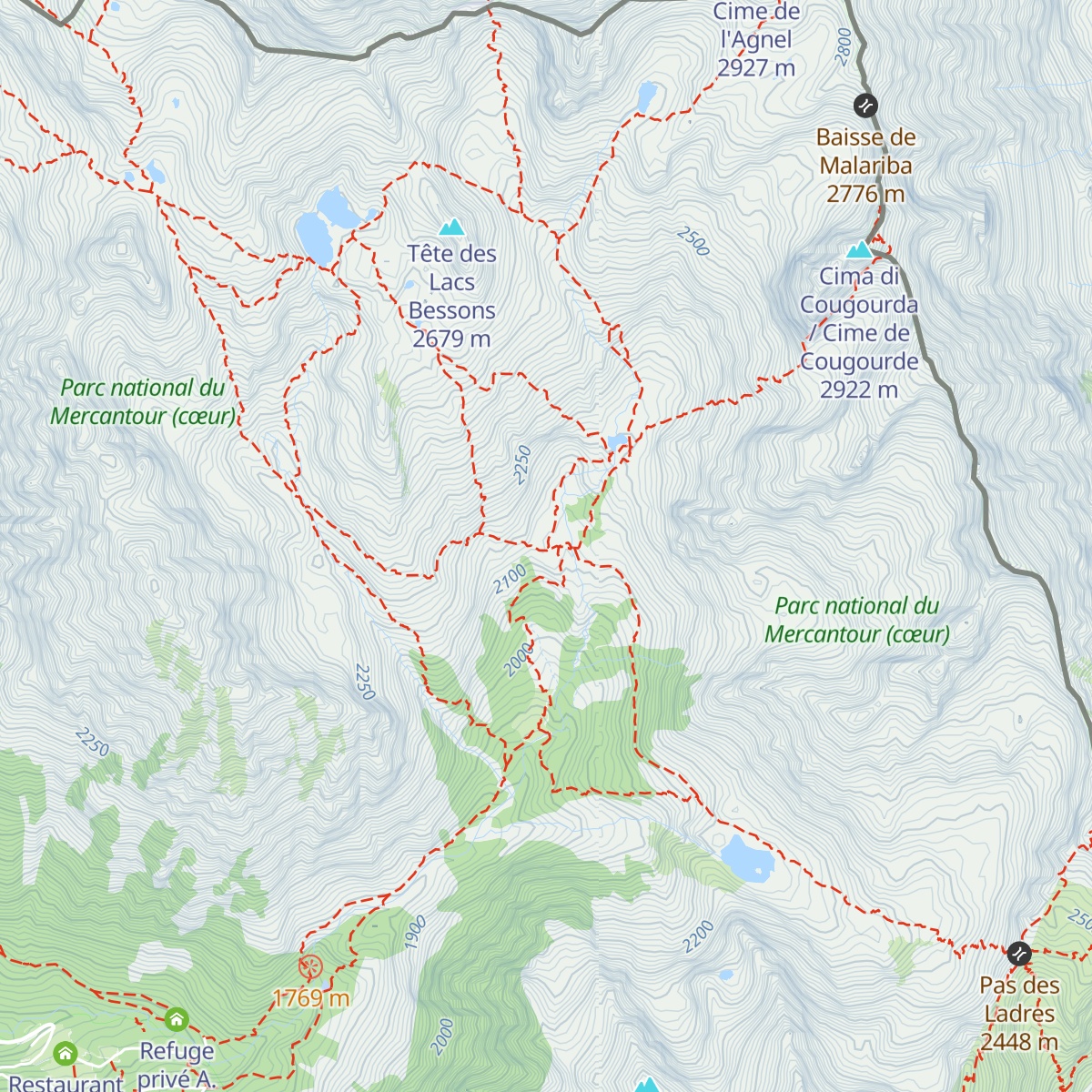 Refuge de la Cougourde map