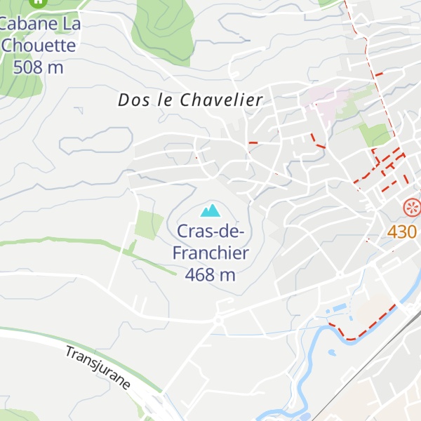 Map of Cras-de-Franchier