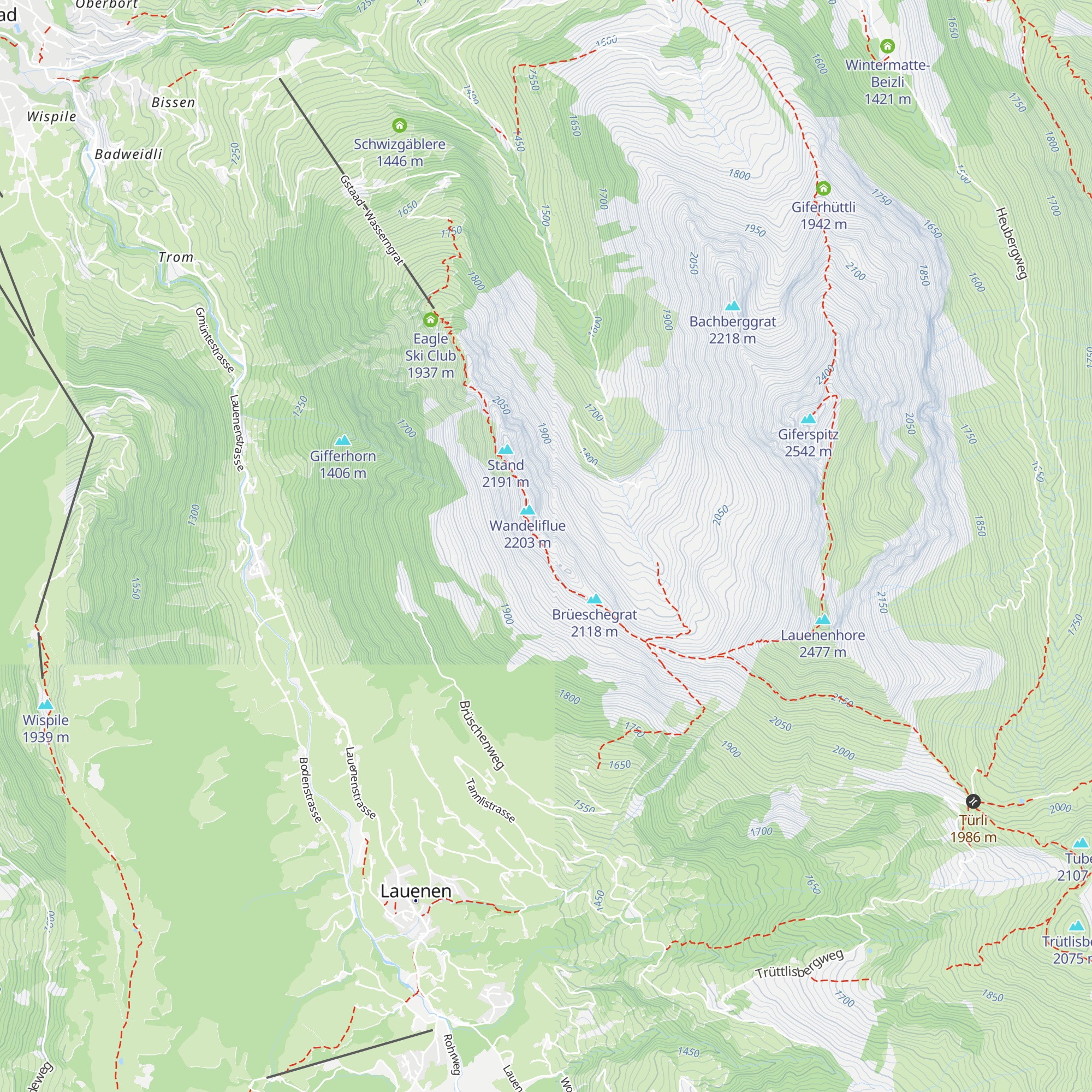 Schutzhütte Wasserngrat map
