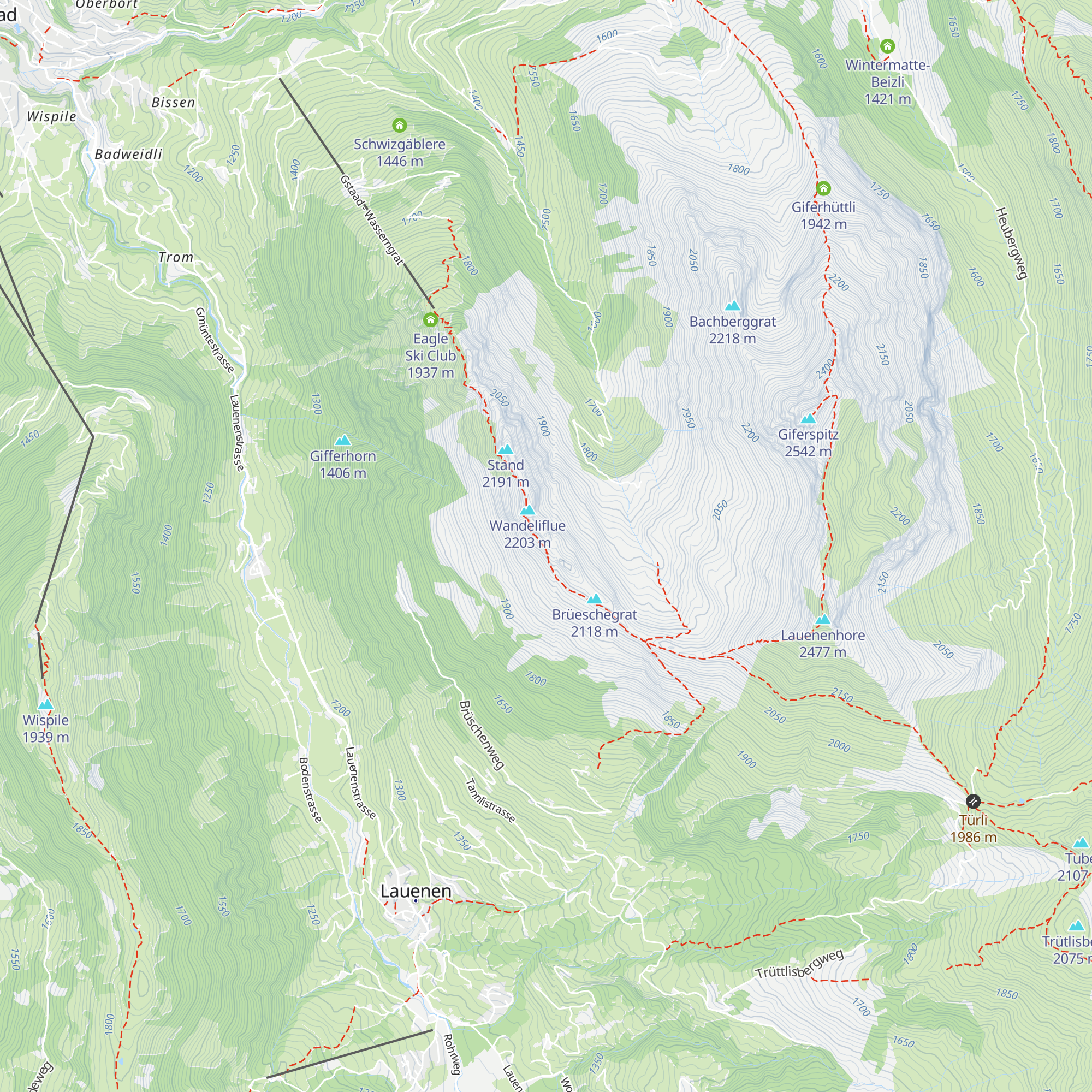 Schutzhütte Wasserngrat map