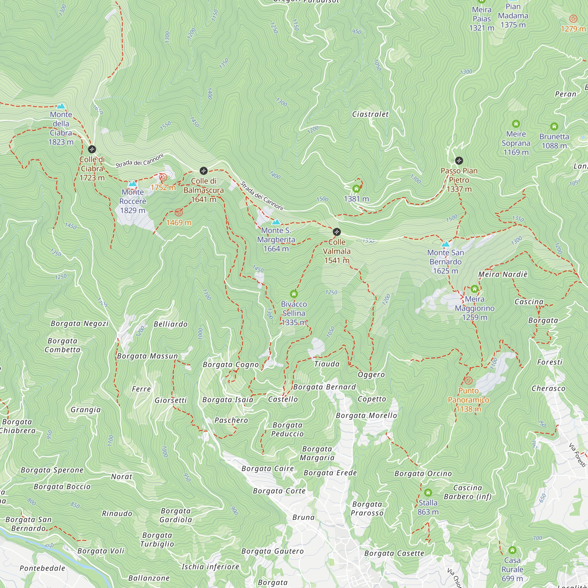 Bivacco Sellina map