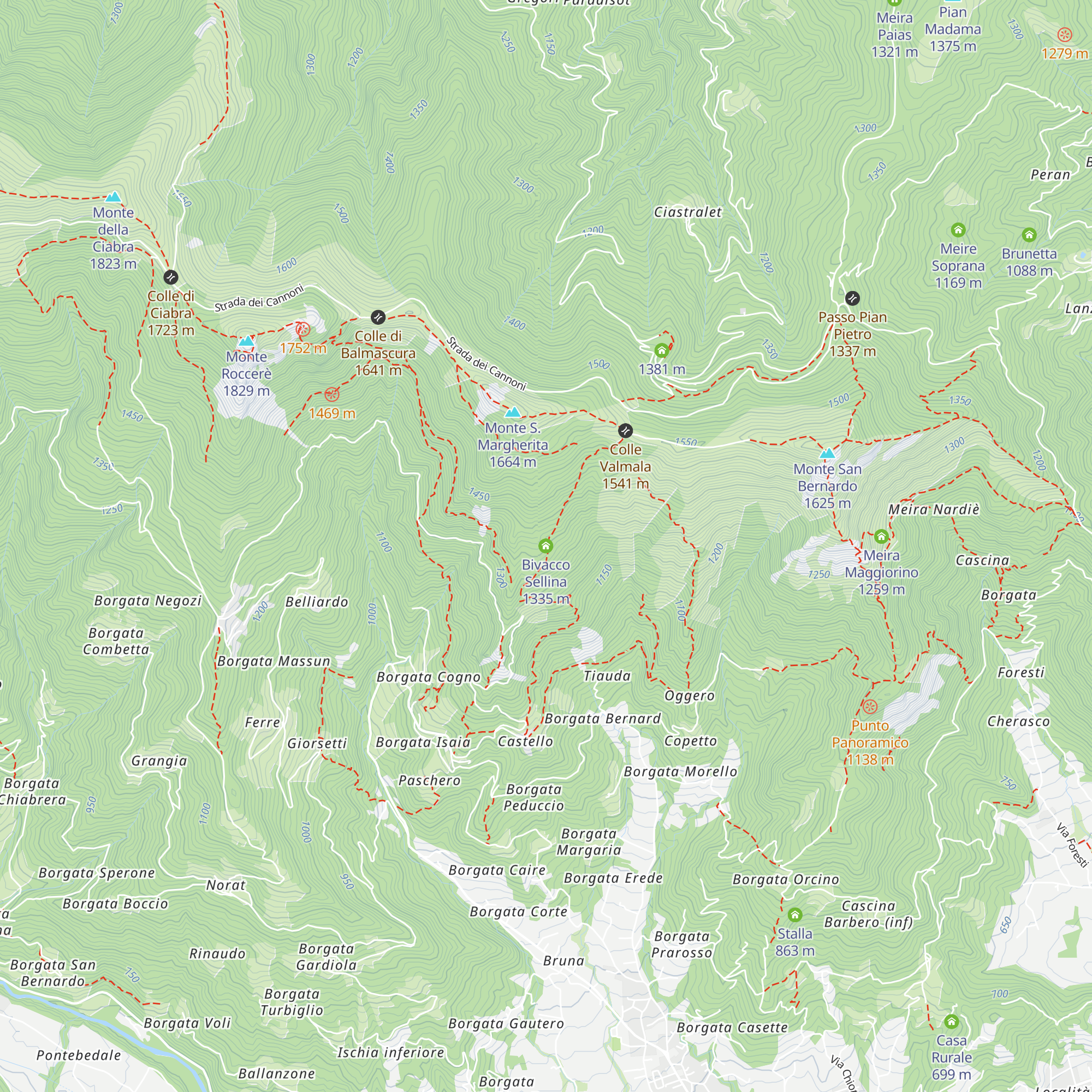 Bivacco Sellina map