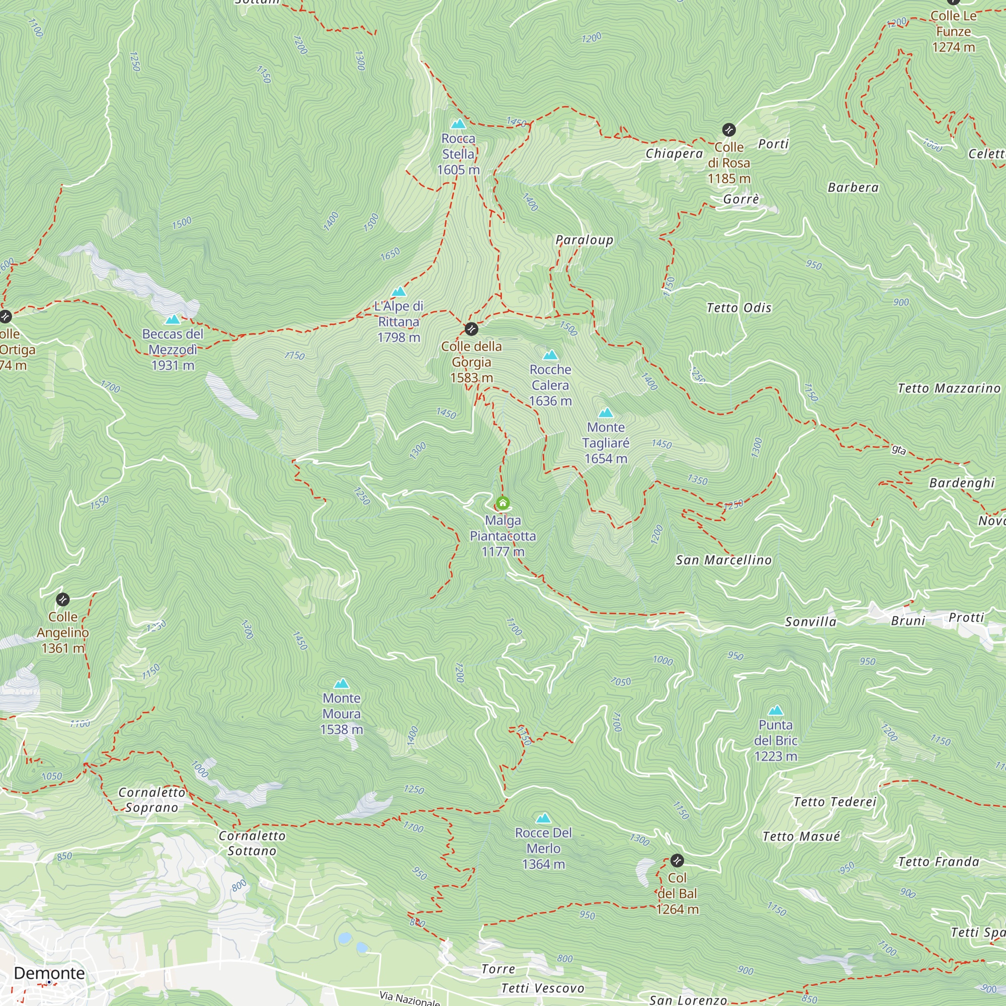 Malga Piantacotta map