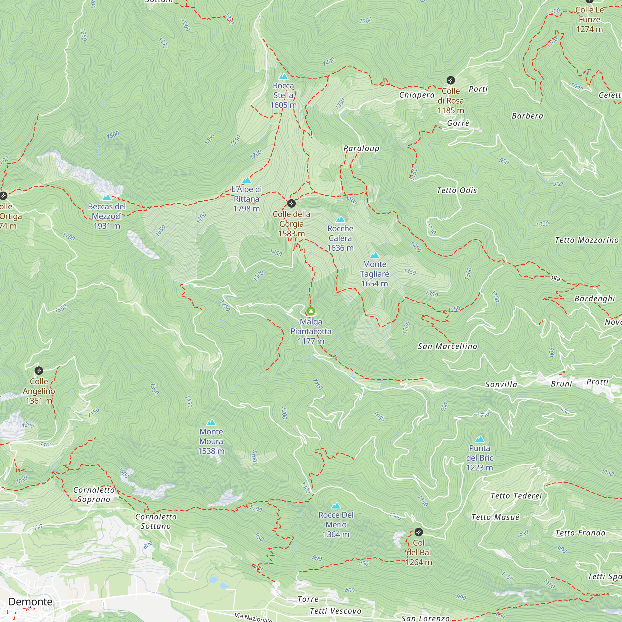 Malga Piantacotta map