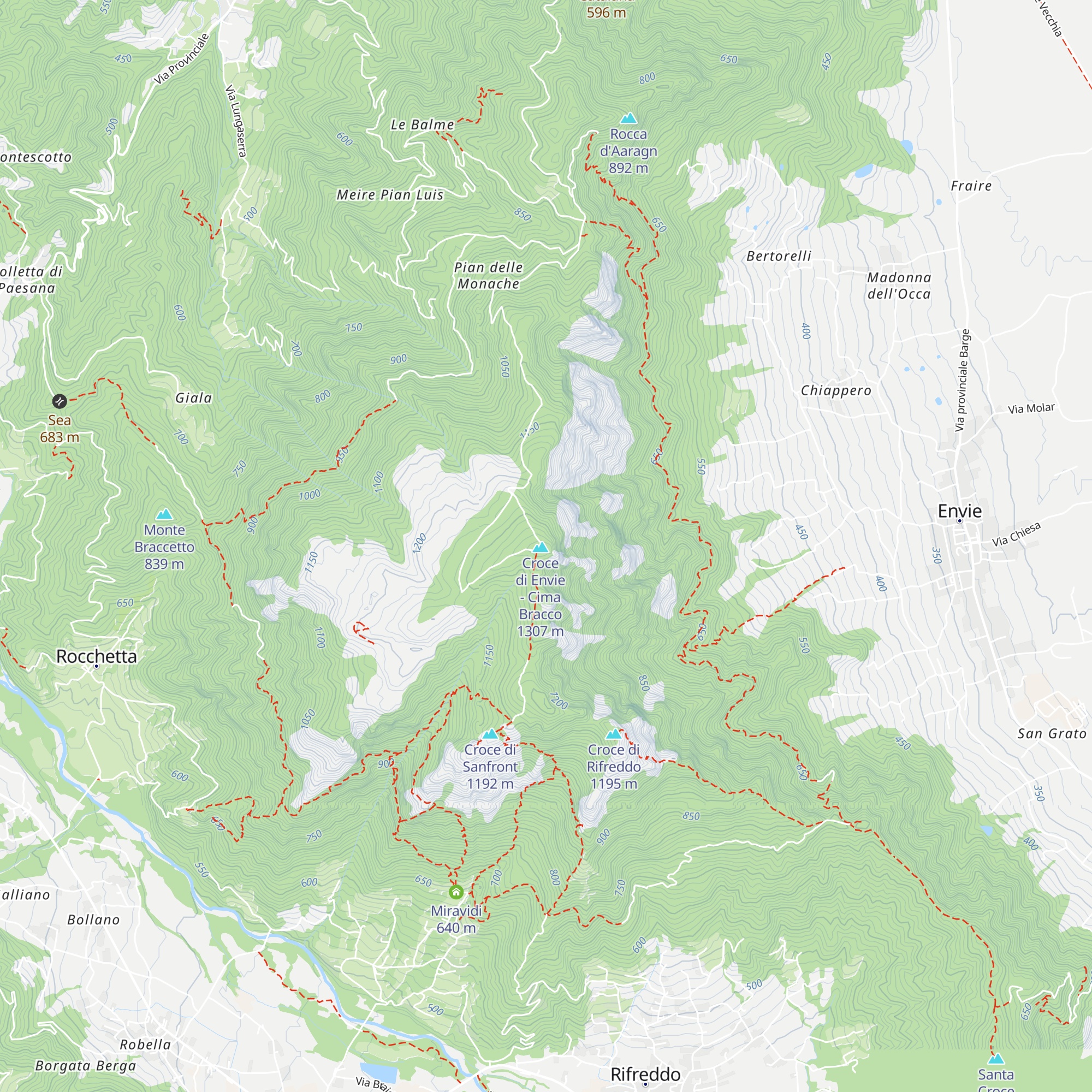 Bivacco Mombracco map