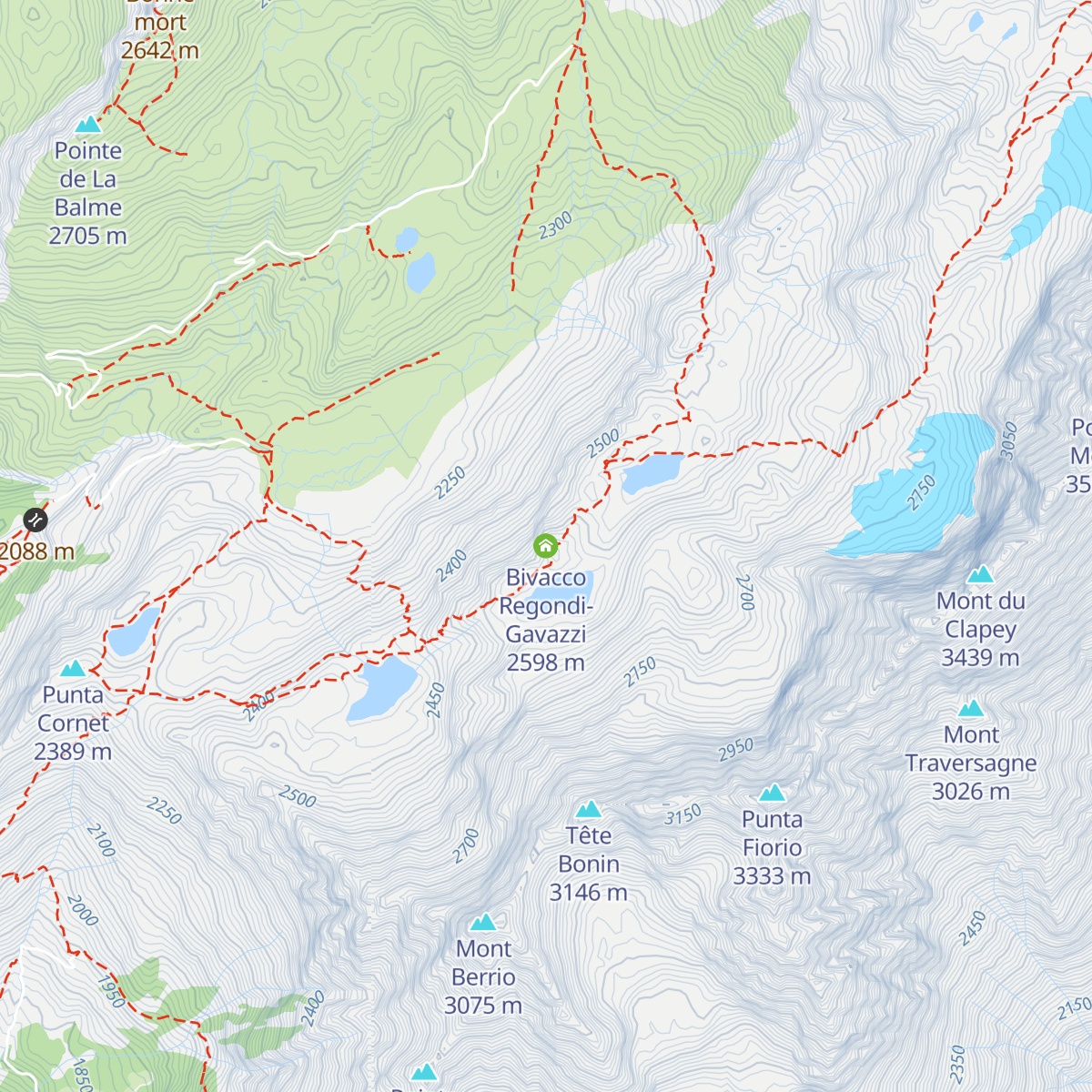 Bivacco Regondi-Gavazzi map