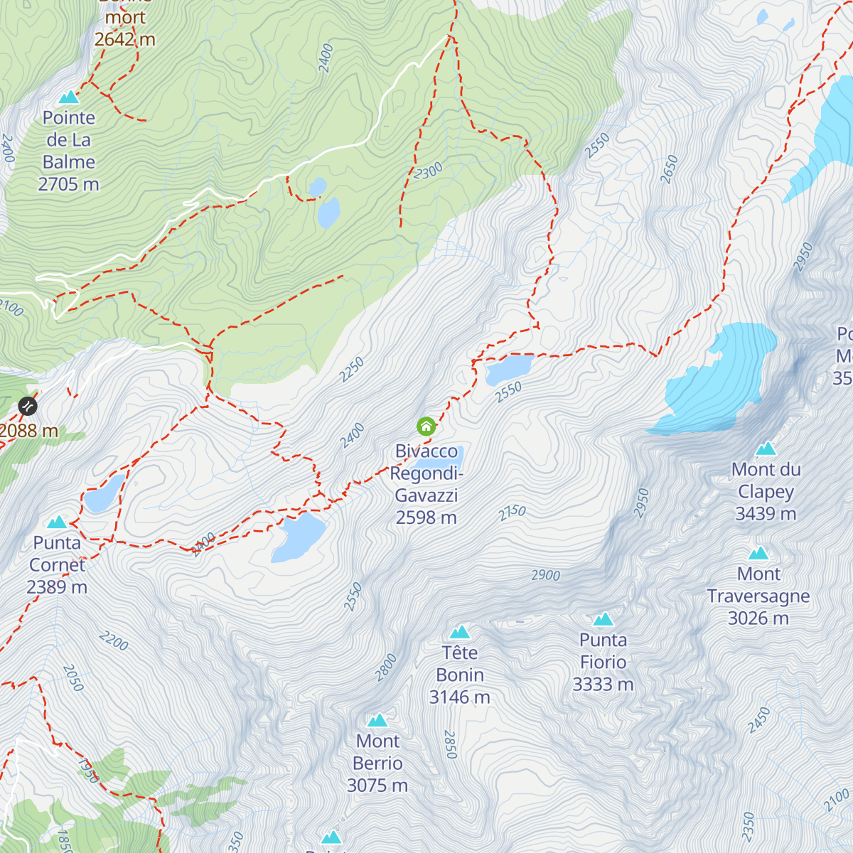Bivacco Regondi-Gavazzi map