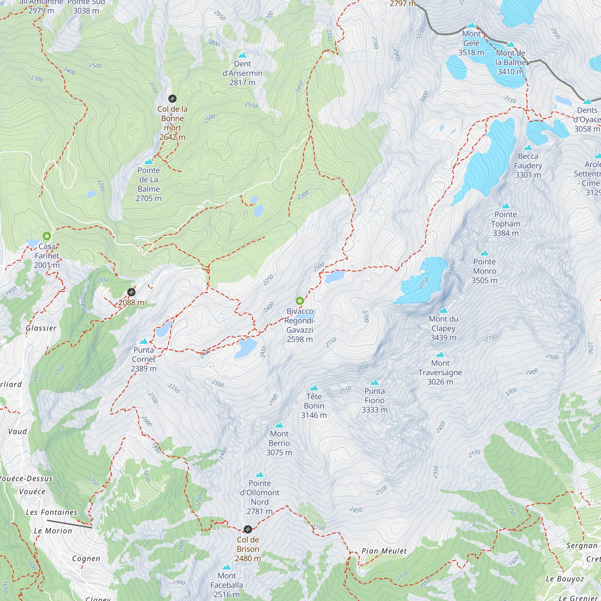 Bivouac Regondi map