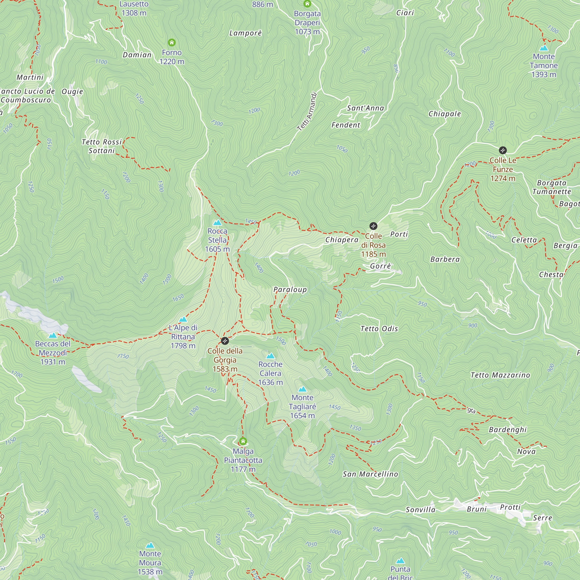 Rifugio Paralup map
