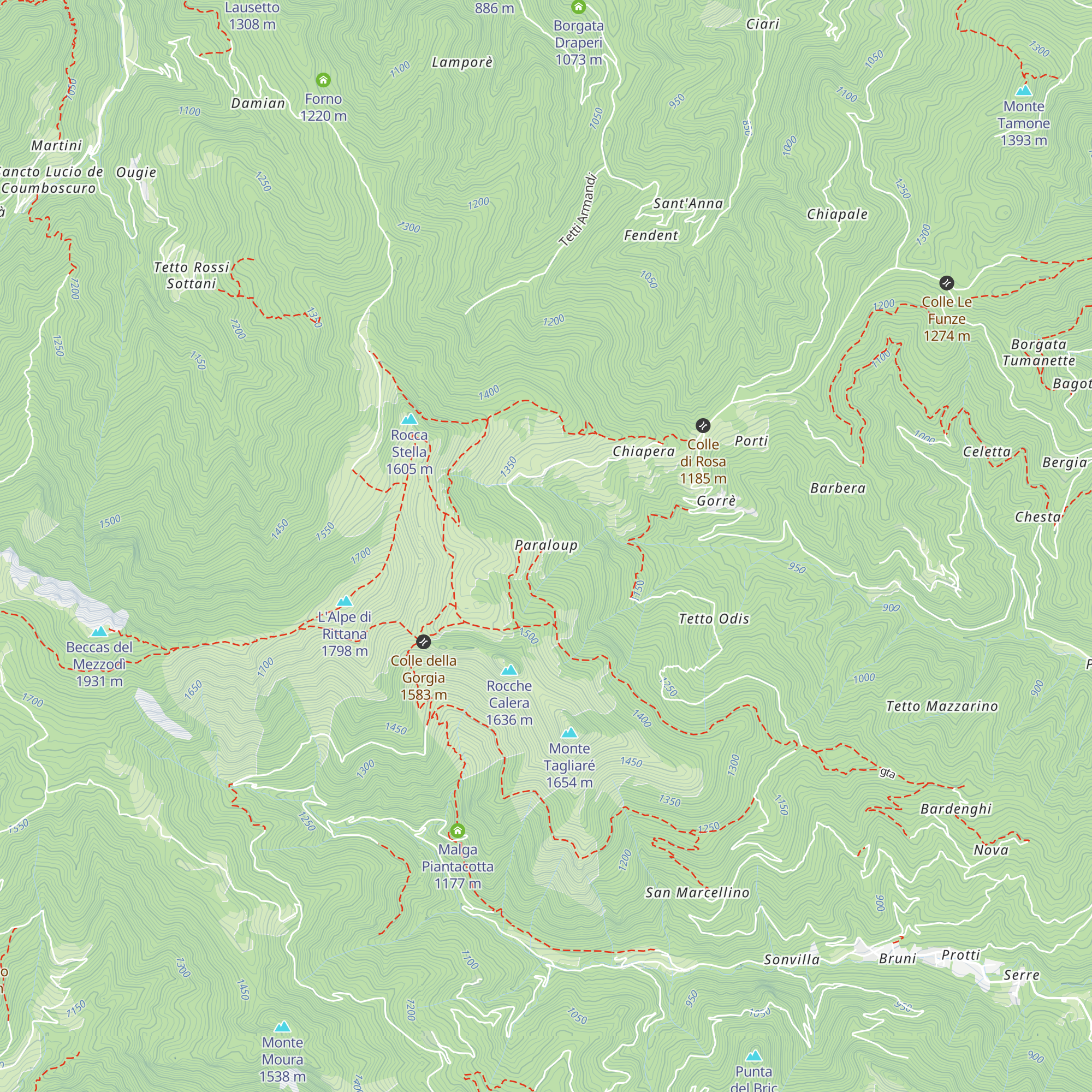 Rifugio Paralup map