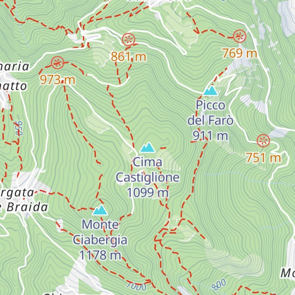 Map of Cima Castiglione