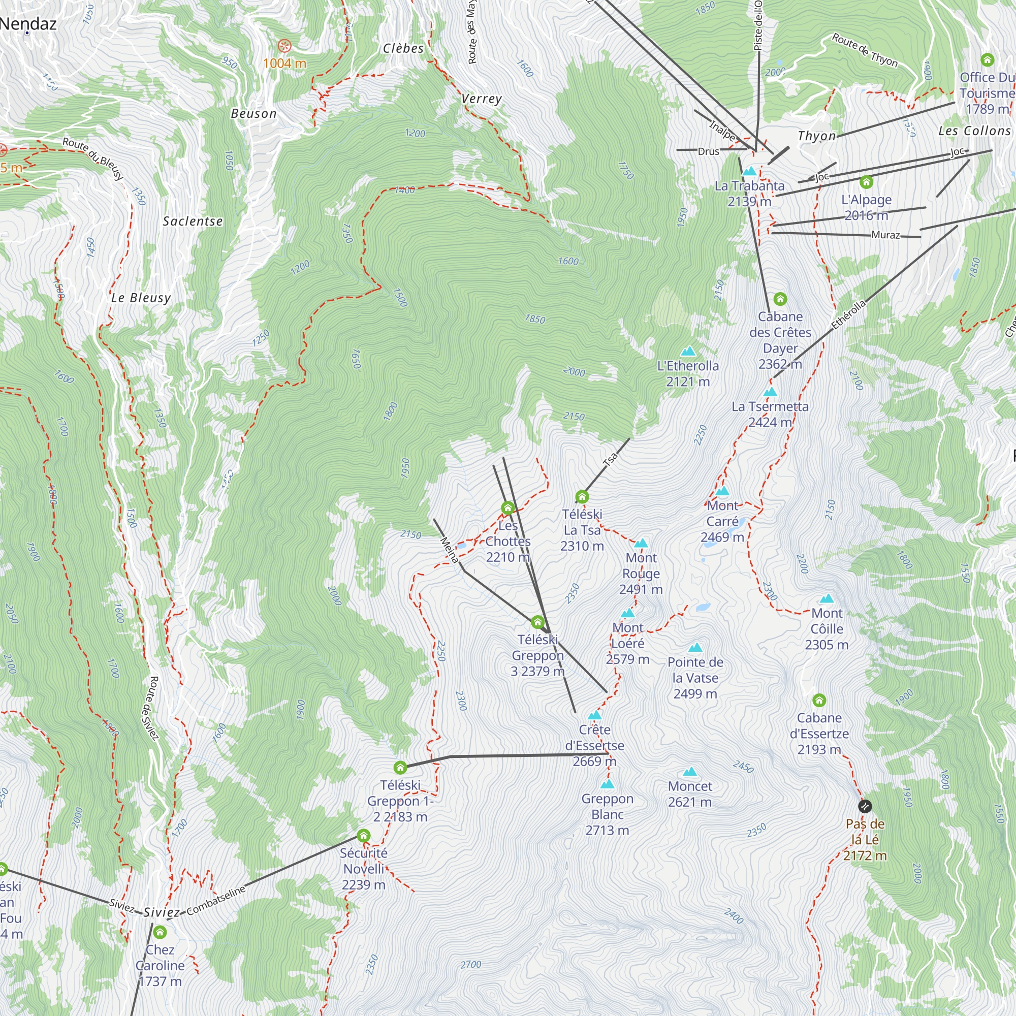 Les Chottes map
