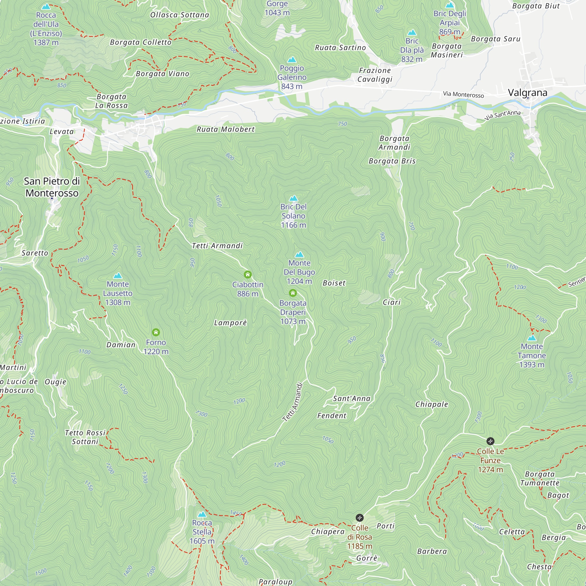 Borgata Draperi map