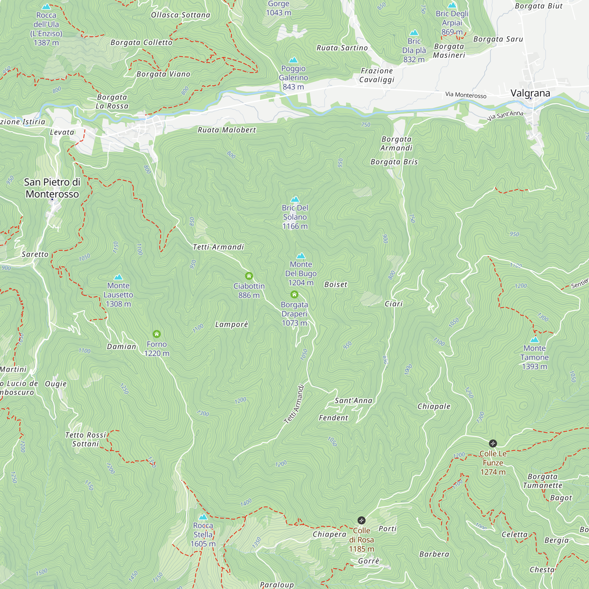 Borgata Draperi map