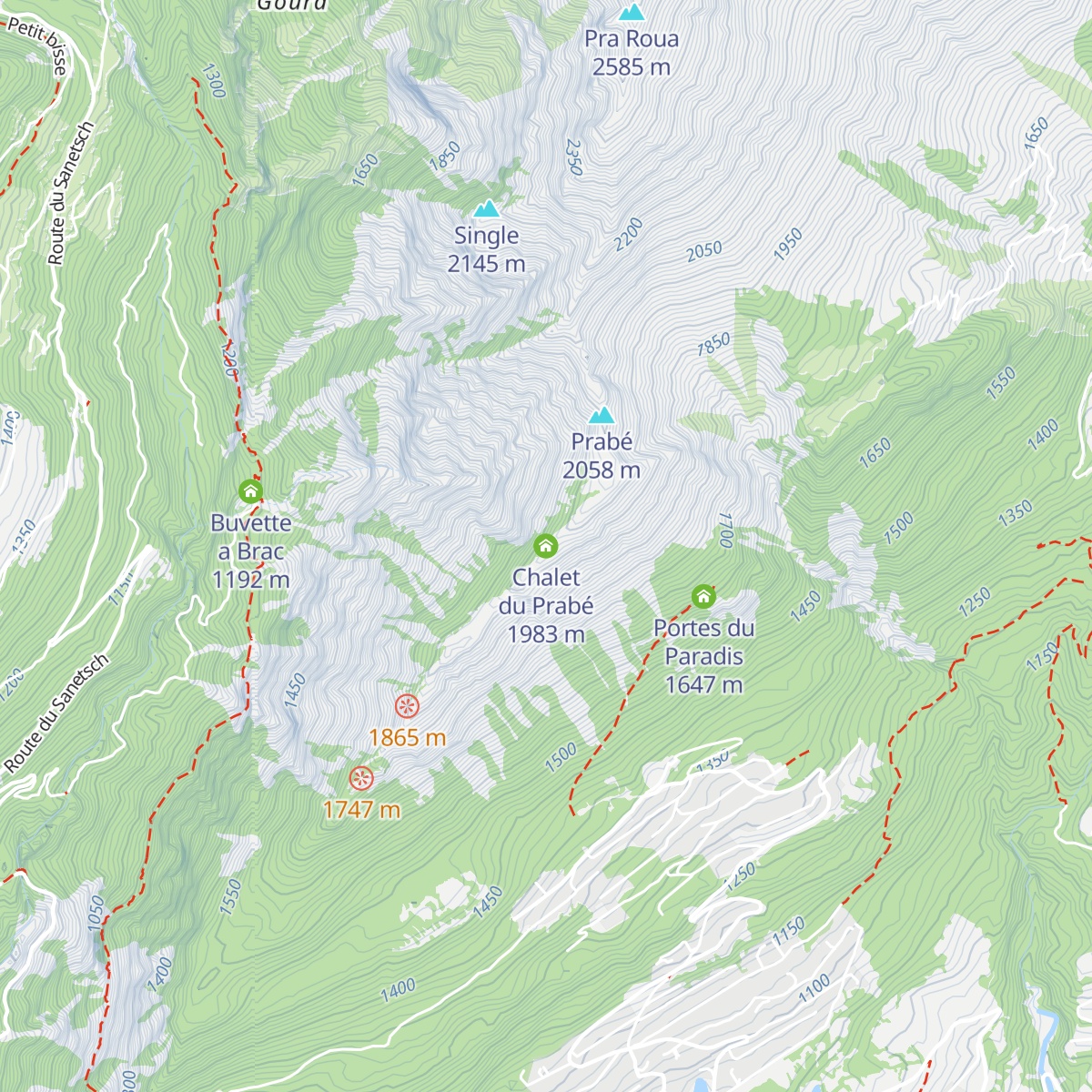 Chalet du Prabé map