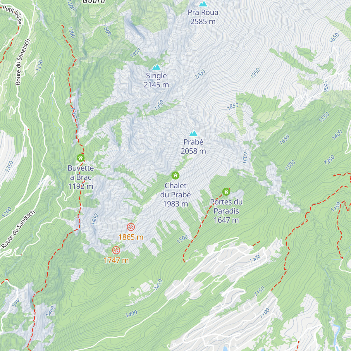 Chalet du Prabé map