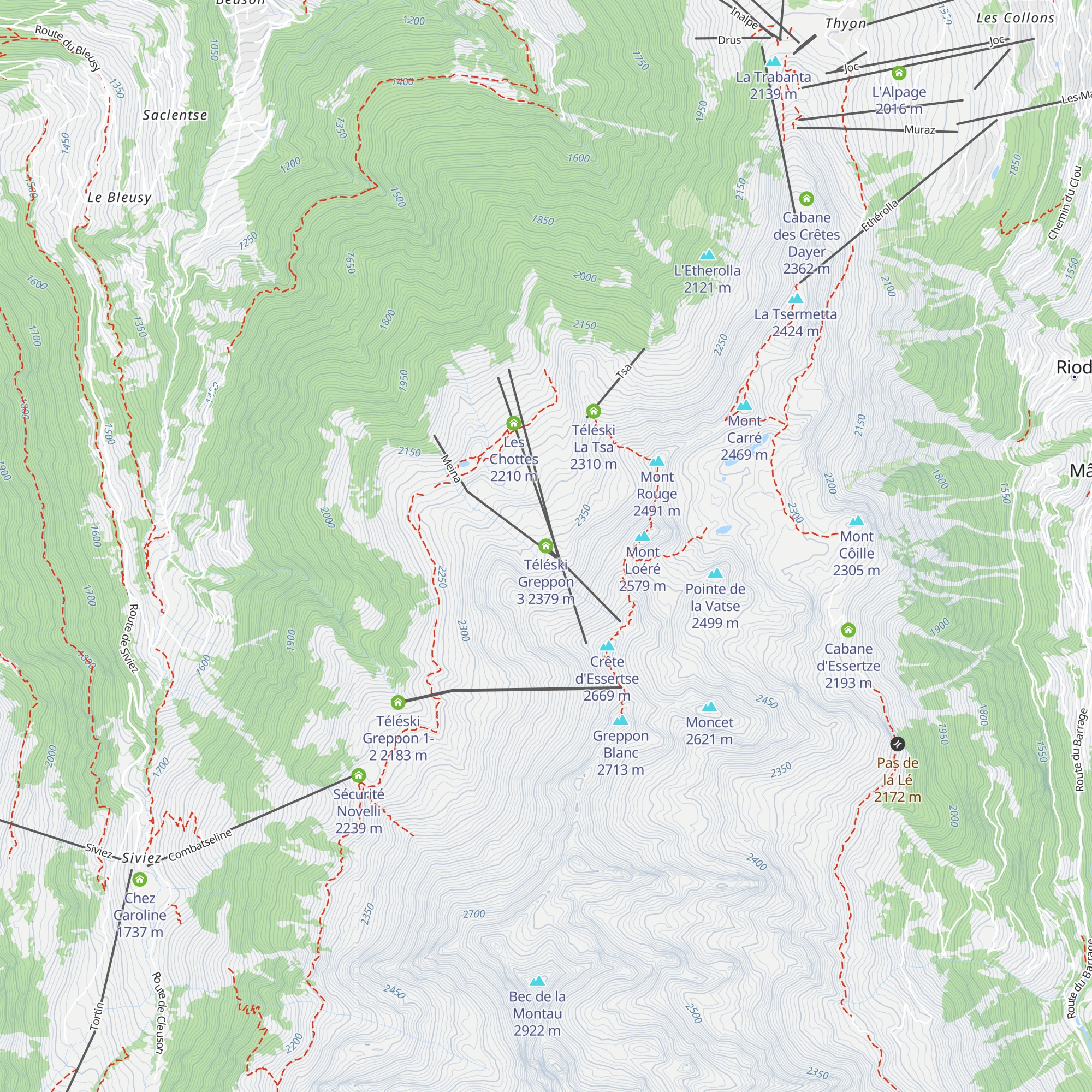 Téléski Greppon 3 map