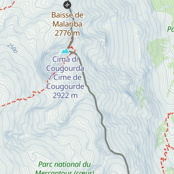 Map of Cima del Gaisse / Cime des Gaisses