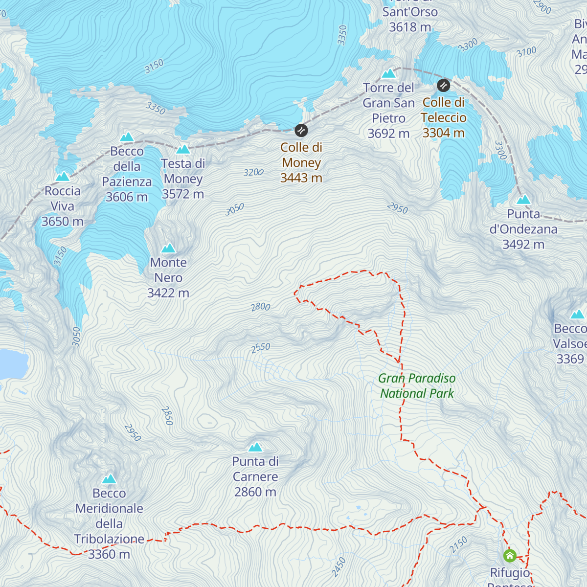 Bivacco Gino Carpano map