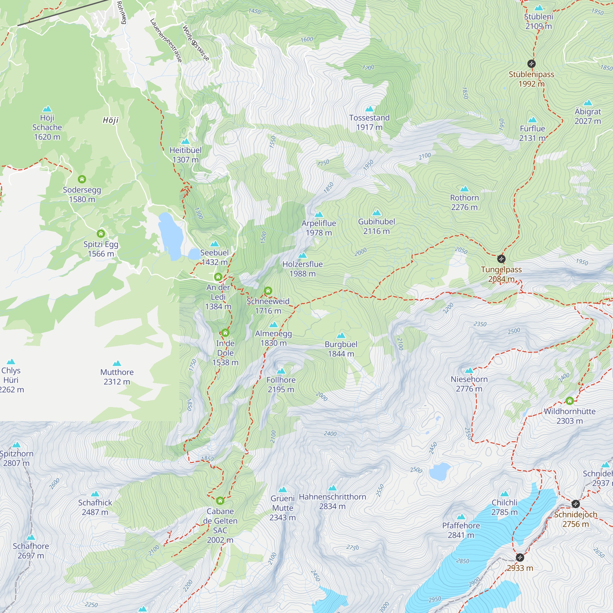 Schüetungelalp map