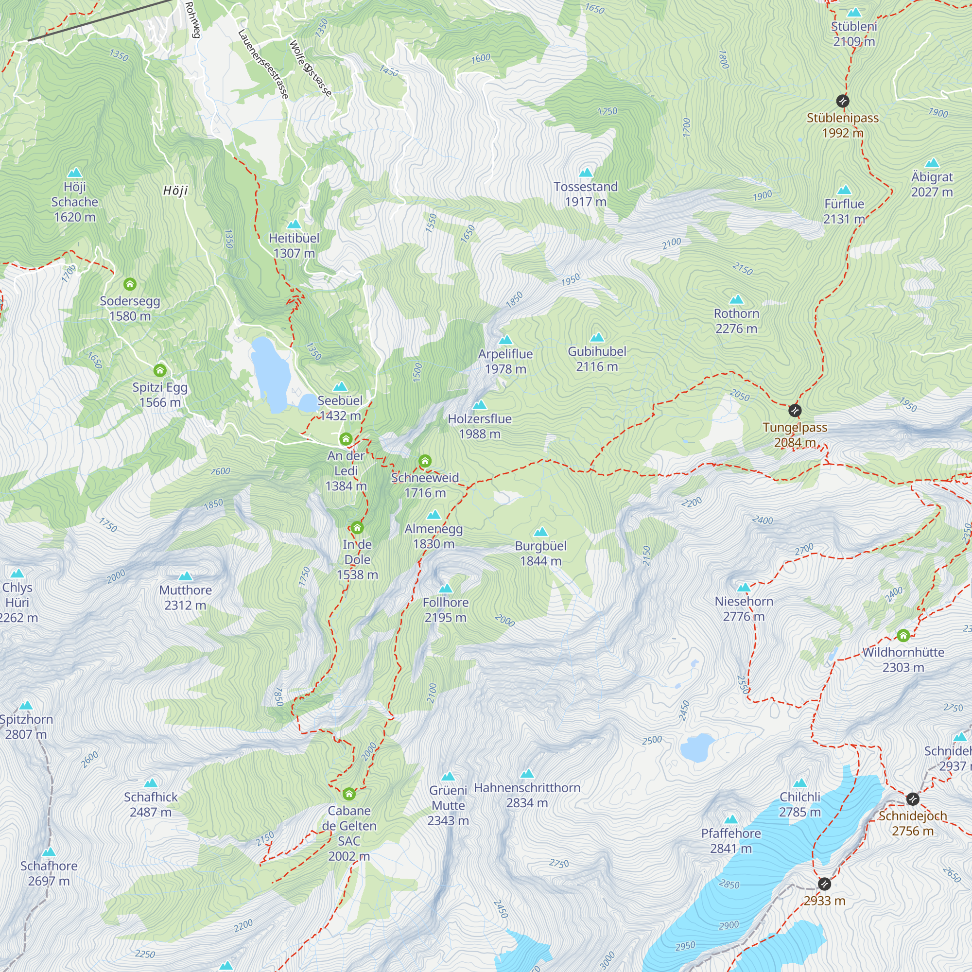 Schüetungelalp map