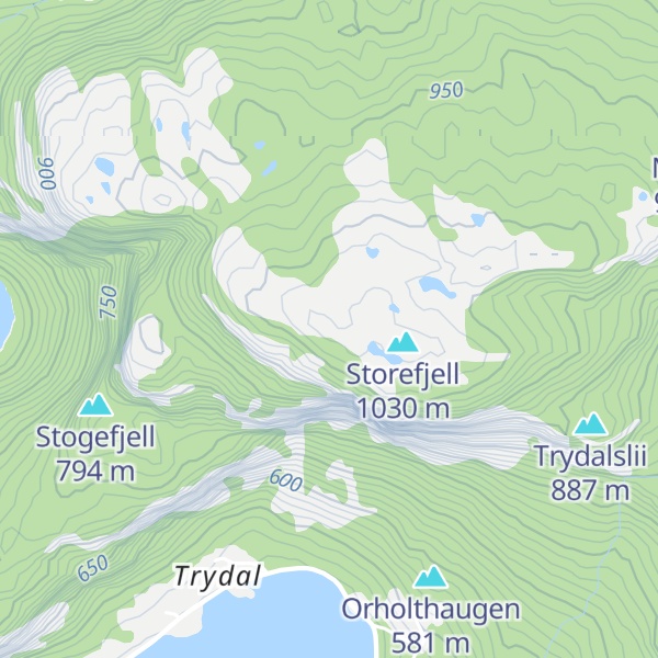 Map of Trydalsfjellet
