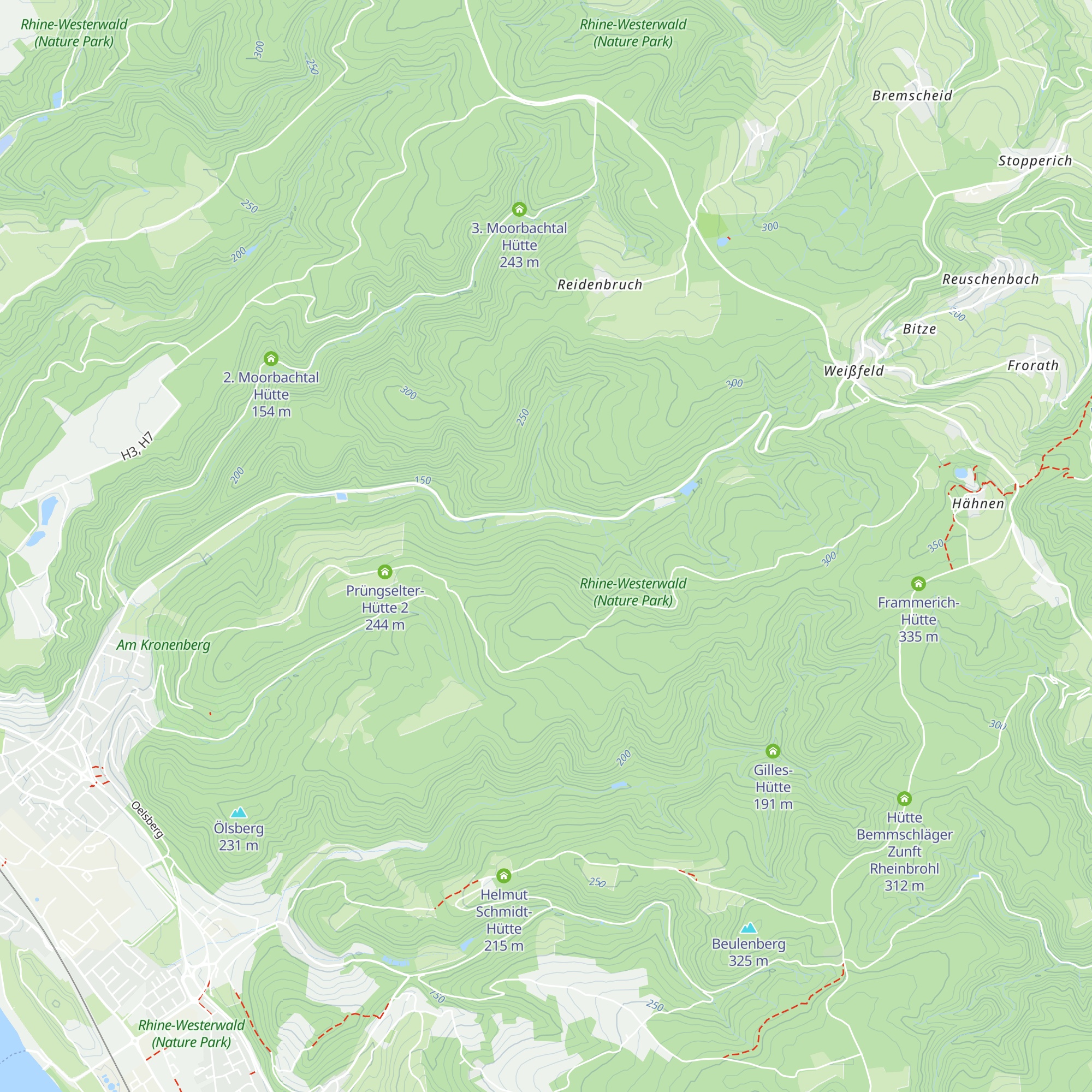 Schutzhütte am gebrannten Busch map