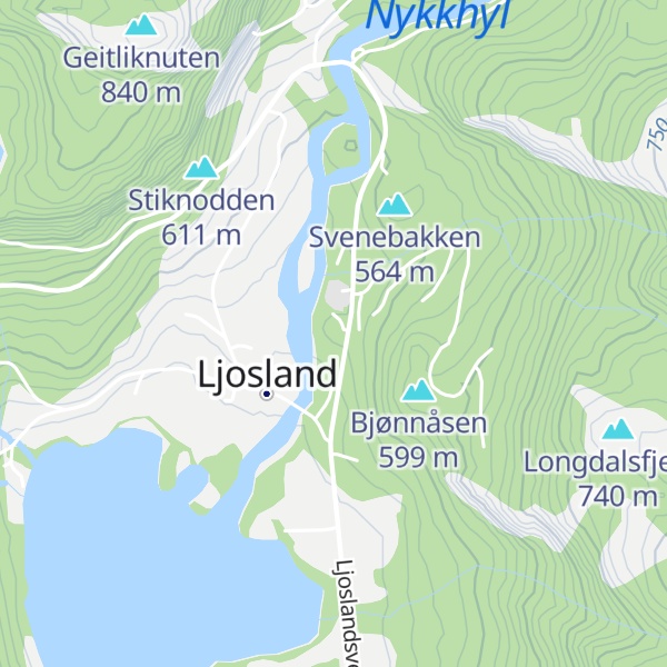Map of Ljosland Fjellstove