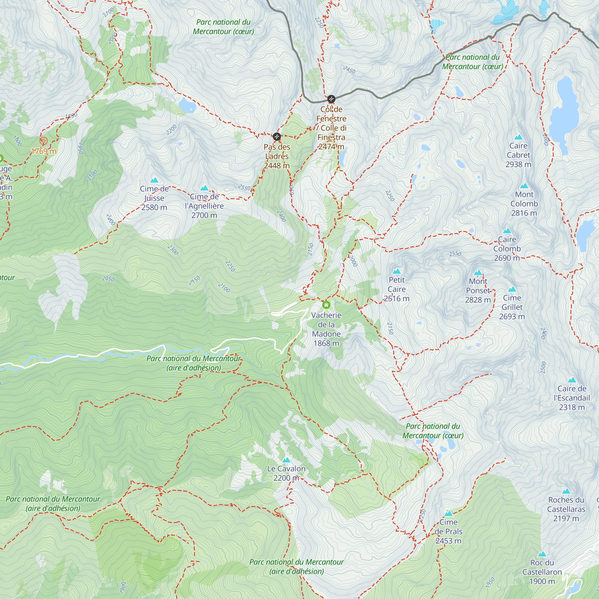 Refuge de la Madone de Fenestre map