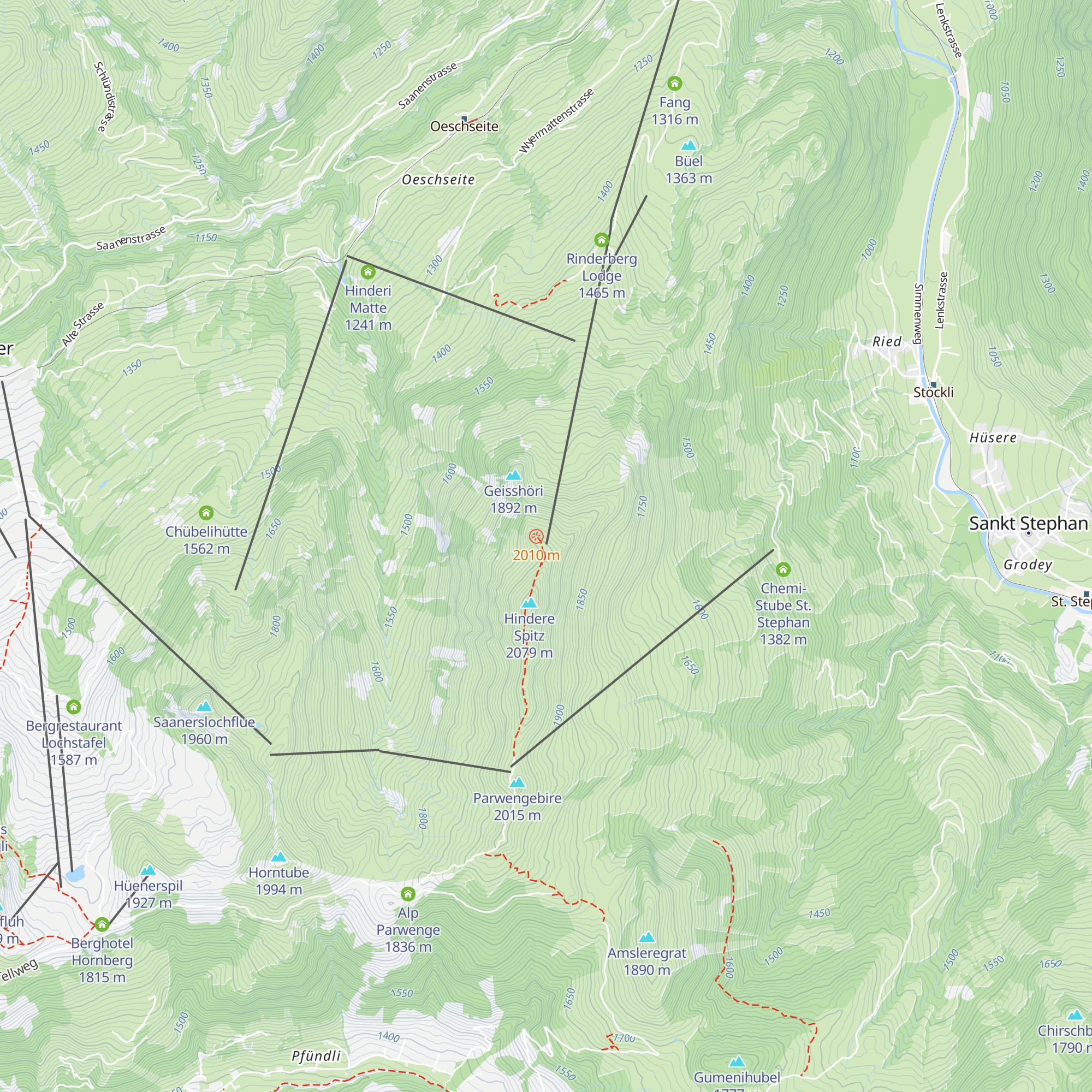 Bergrestaurant Rinderberg-Spitz map