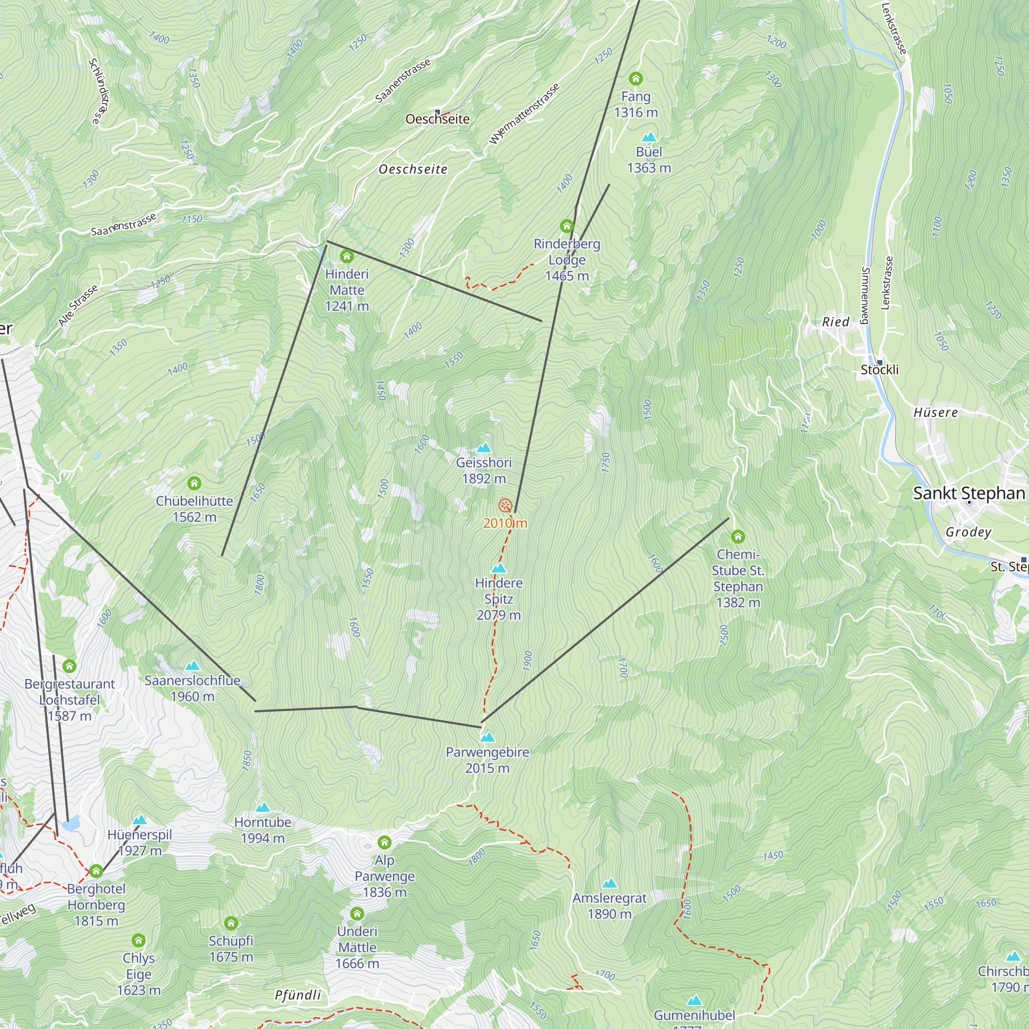 Bergrestaurant Rinderberg-Spitz map