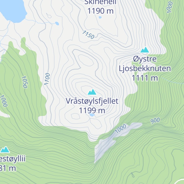 Map of Vråstøylsfjellet