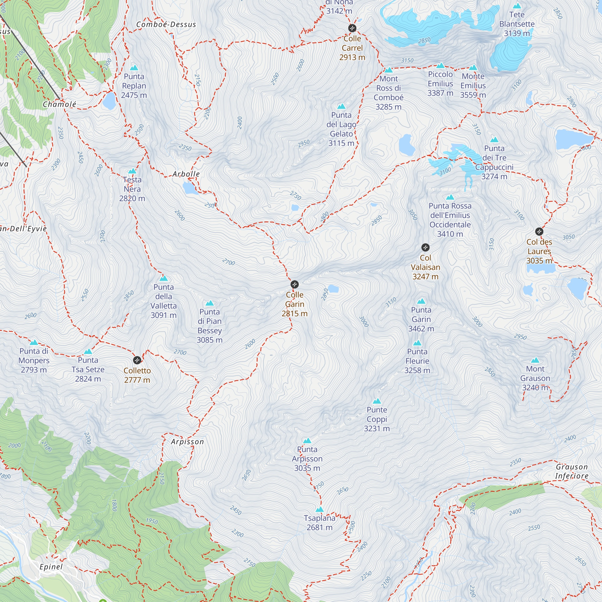 Bivacco Franco Nebbia map