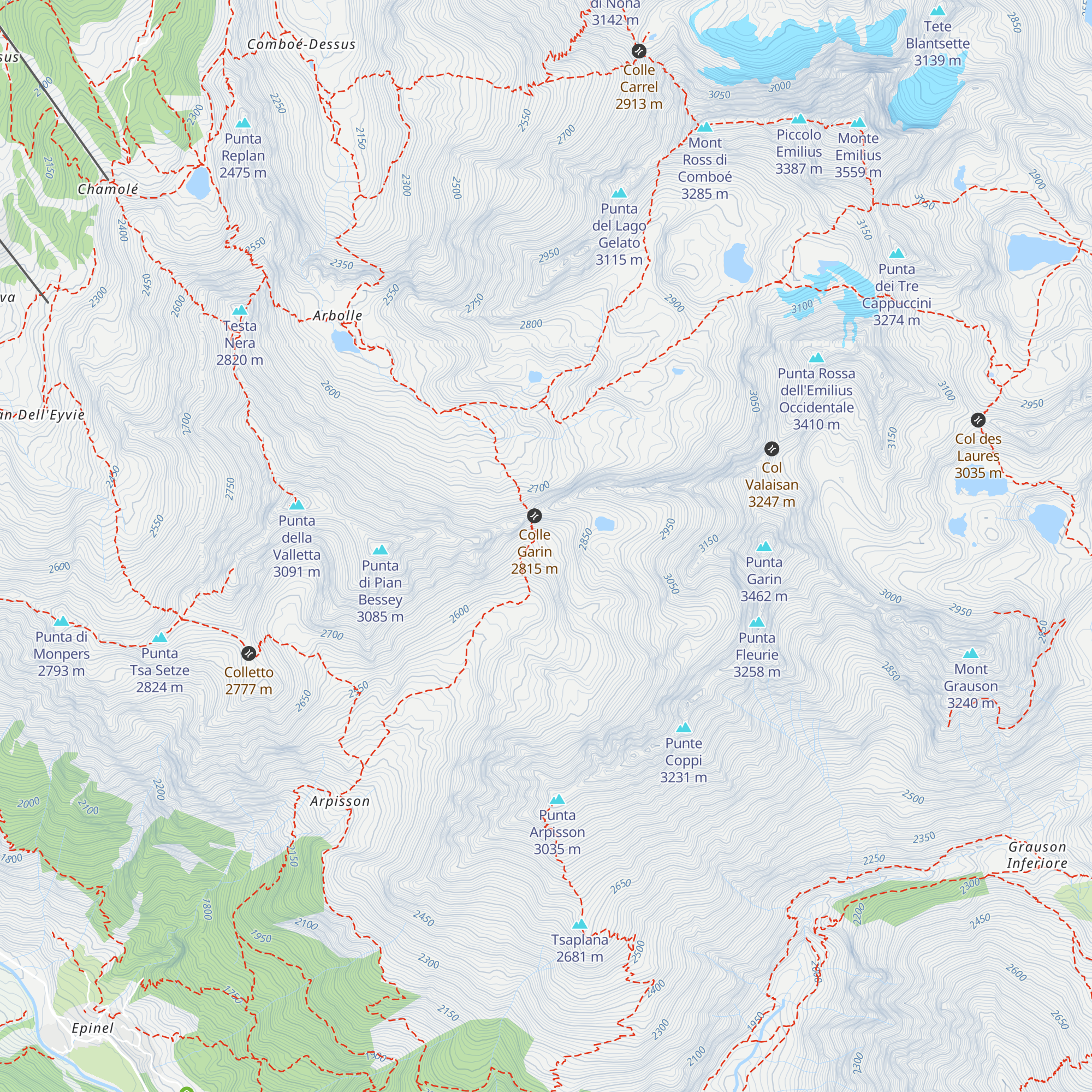 Bivacco Franco Nebbia map