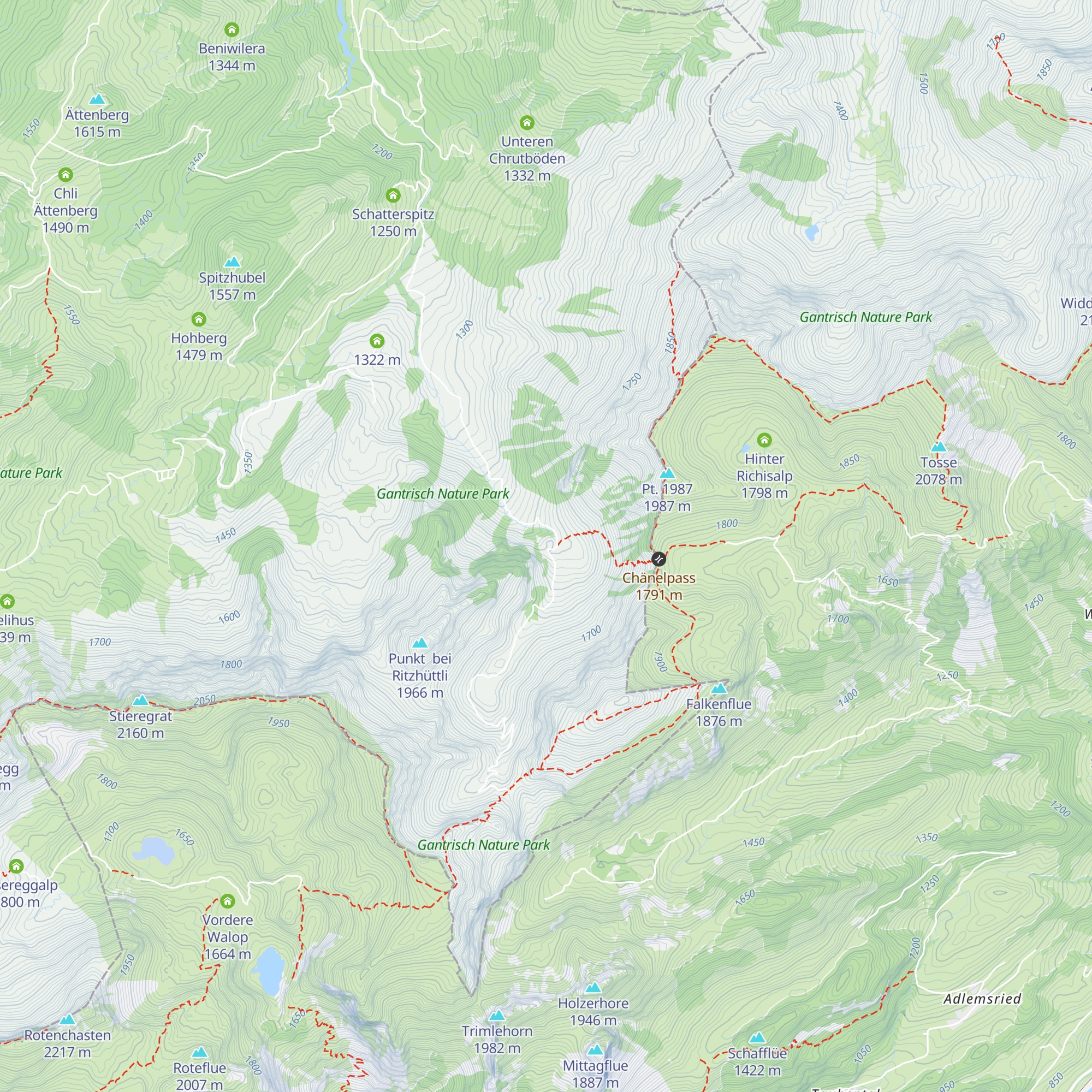 Chänel Gantrisch map