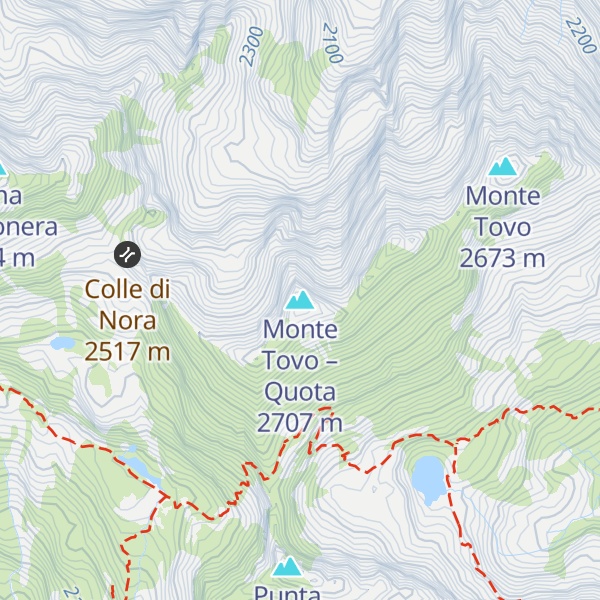 Map of Monte Tovo – Quota