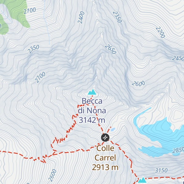Map of Becca di Nona