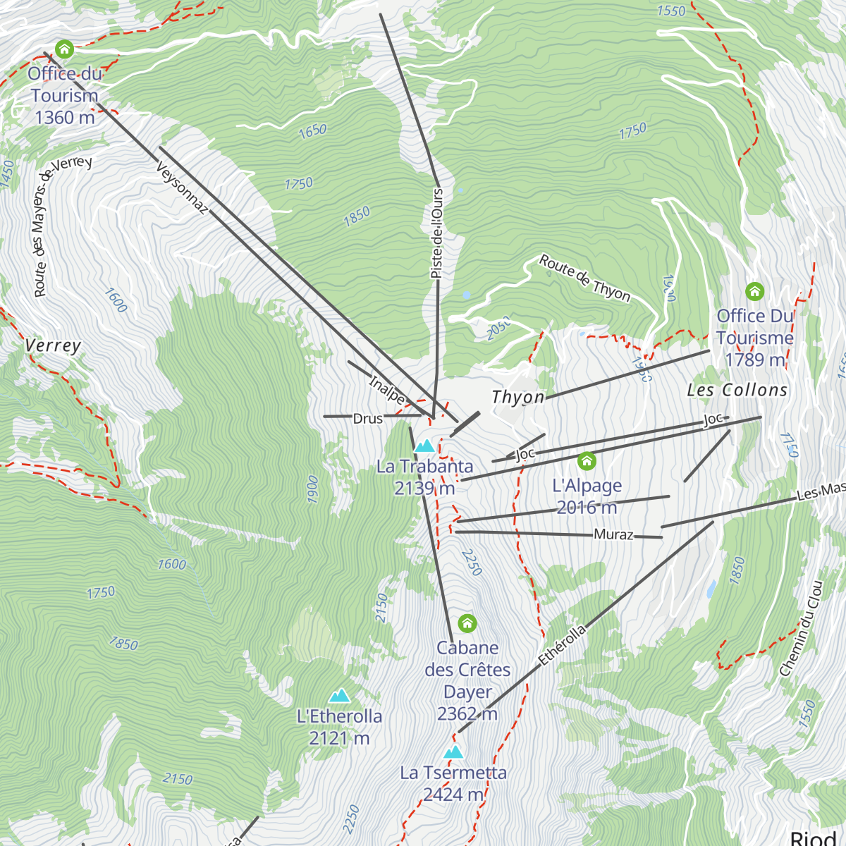 Mont Rouge map