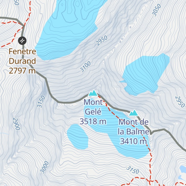 Map of Mont Gelé