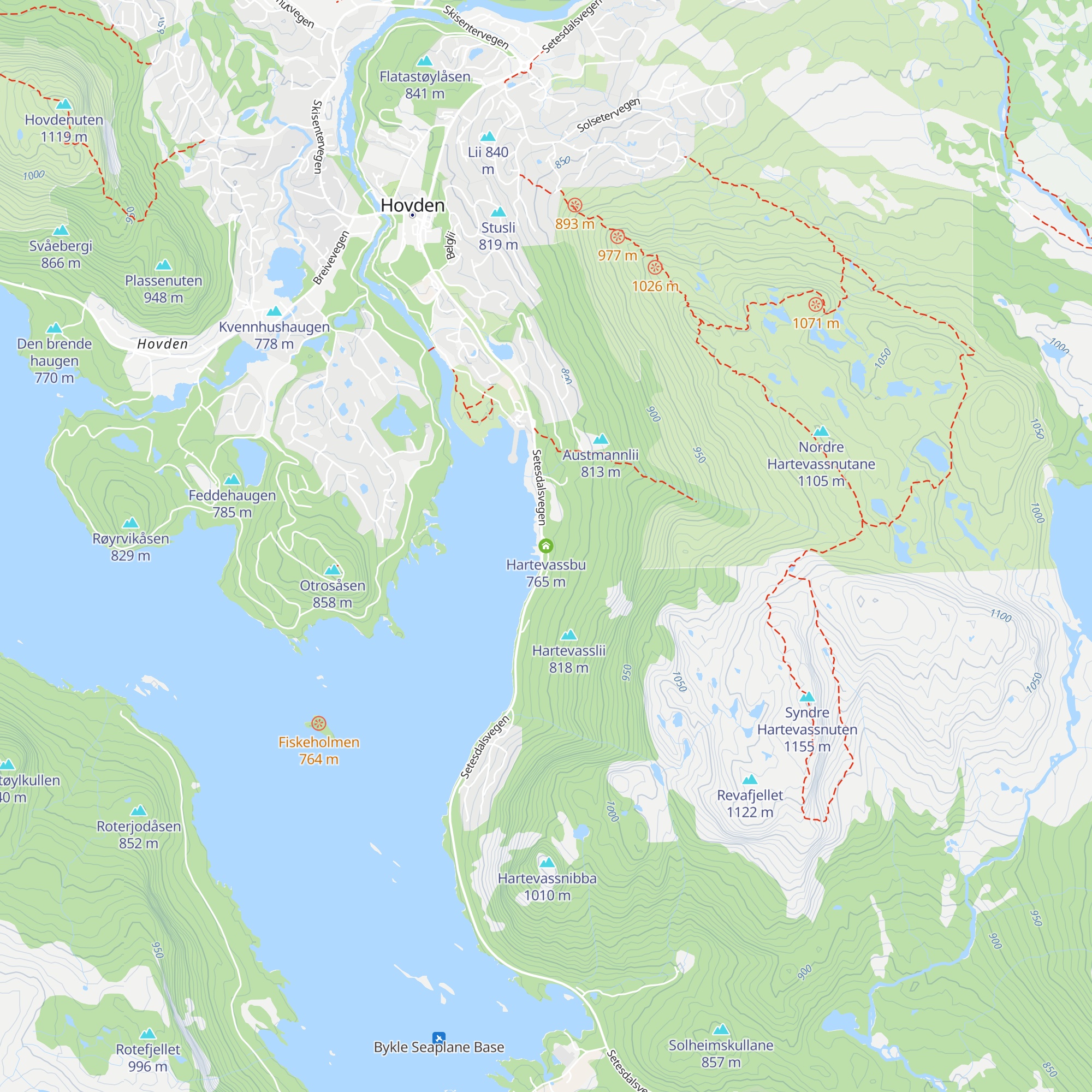 Hartevassbu map