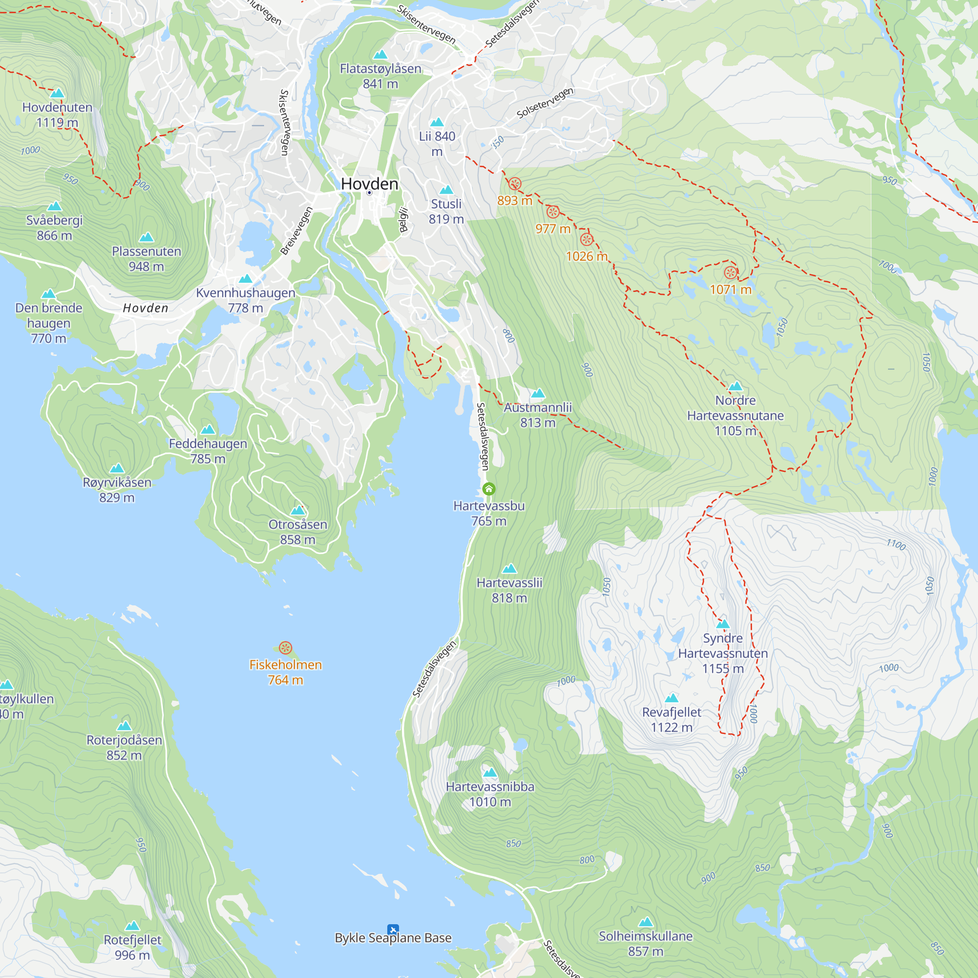 Hartevassbu map